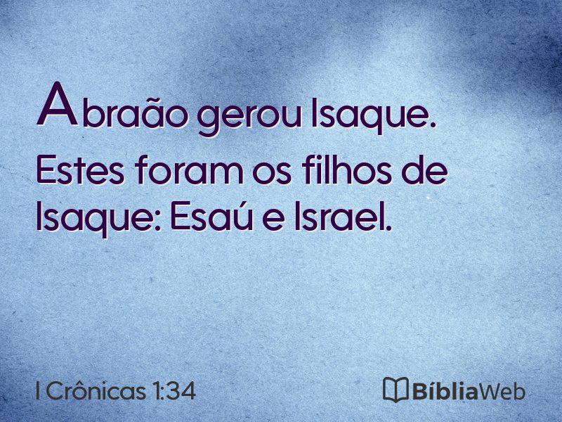 I Crônicas 1:34 em imagem para compartilhar