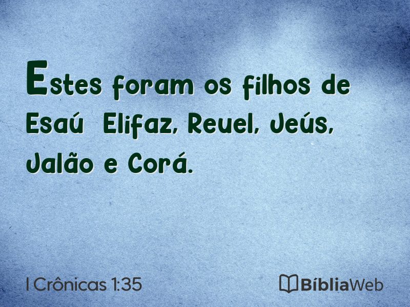 I Crônicas 1:35 em imagem para compartilhar