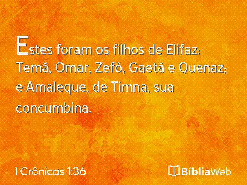 I Crônicas 1:36 em imagem para compartilhar
