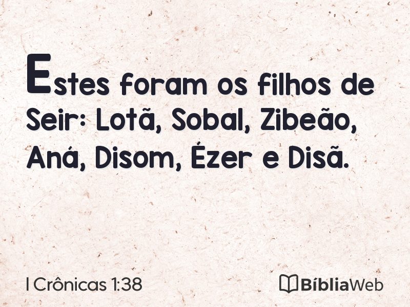 I Crônicas 1:38 em imagem para compartilhar