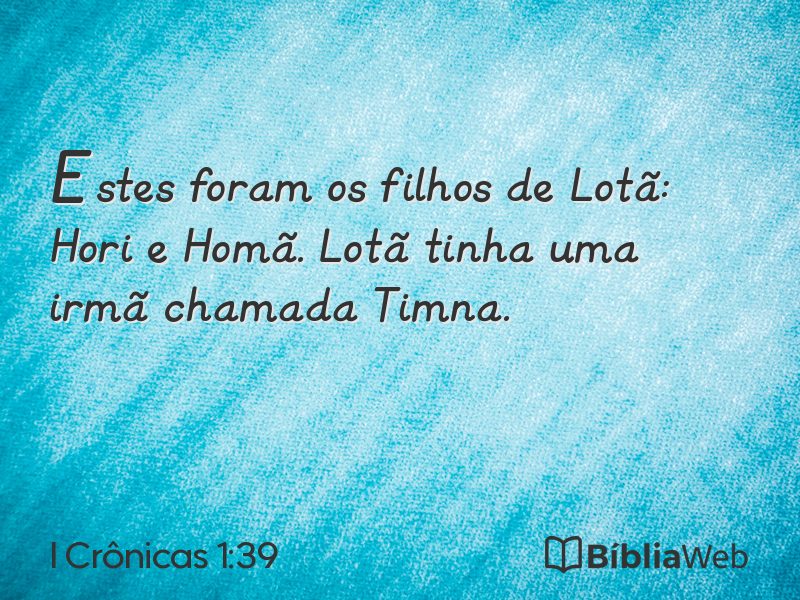 I Crônicas 1:39 em imagem para compartilhar