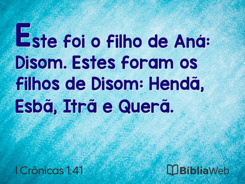 I Crônicas 1:41 em imagem para compartilhar