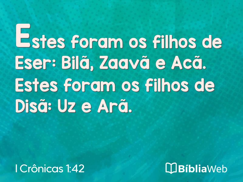 I Crônicas 1:42 em imagem para compartilhar