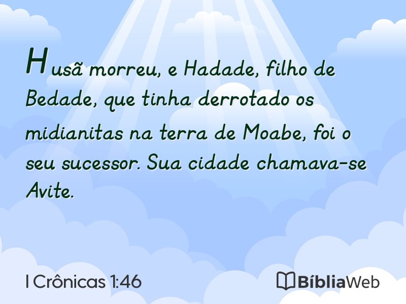 I Crônicas 1:46 em imagem para compartilhar