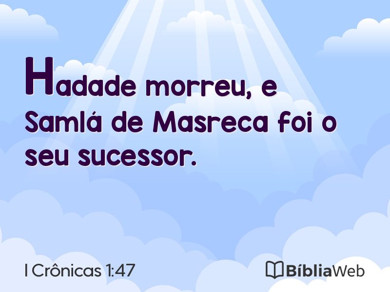 I Crônicas 1:47 em imagem para compartilhar