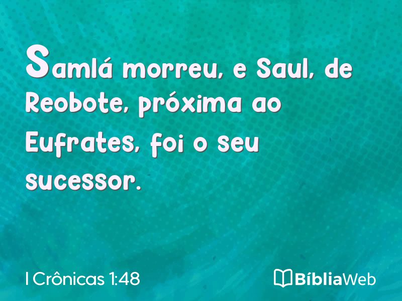 I Crônicas 1:48 em imagem para compartilhar