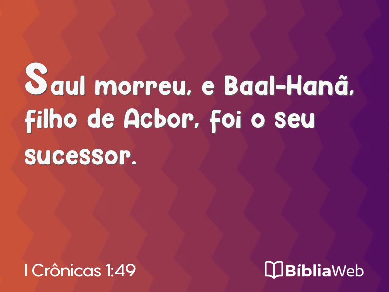 I Crônicas 1:49 em imagem para compartilhar