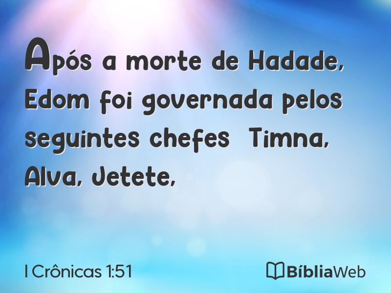 I Crônicas 1:51 em imagem para compartilhar