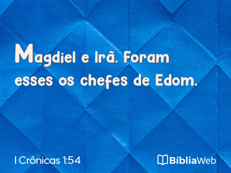 I Crônicas 1:54 em imagem para compartilhar