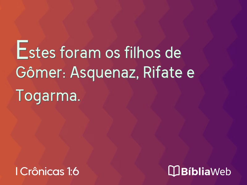I Crônicas 1:6 em imagem para compartilhar