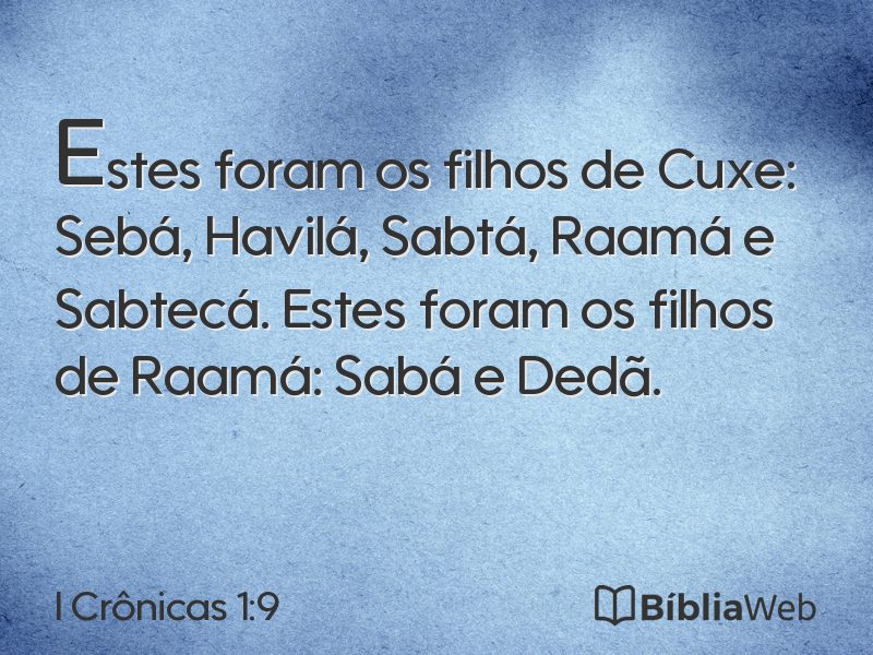I Crônicas 1:9 em imagem para compartilhar