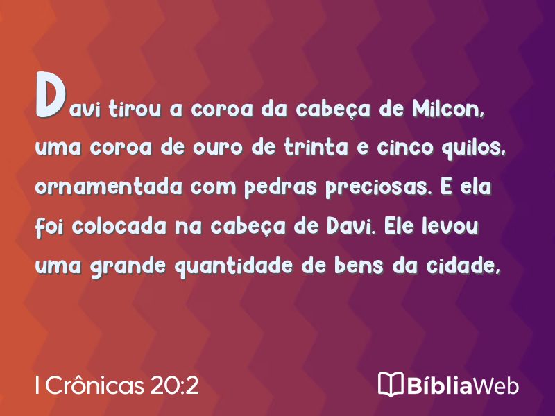 I Crônicas 20:2 em imagem para compartilhar