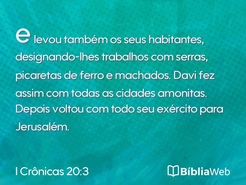 I Crônicas 20:3 em imagem para compartilhar