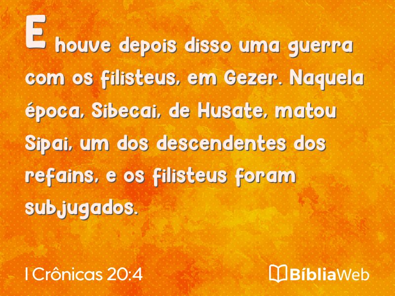 I Crônicas 20:4 em imagem para compartilhar