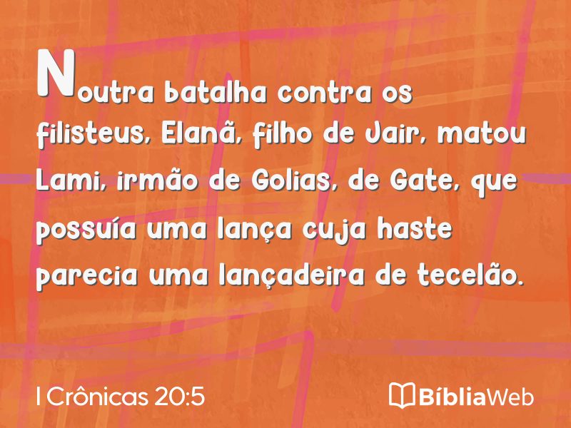 I Crônicas 20:5 em imagem para compartilhar