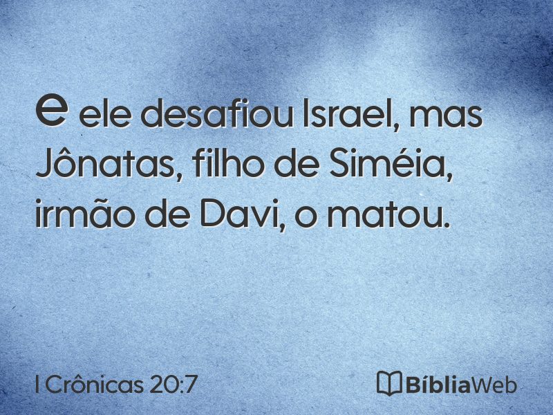 I Crônicas 20:7 em imagem para compartilhar