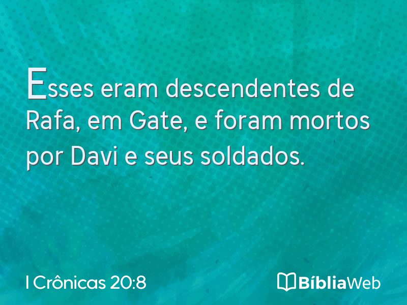 I Crônicas 20:8 em imagem para compartilhar