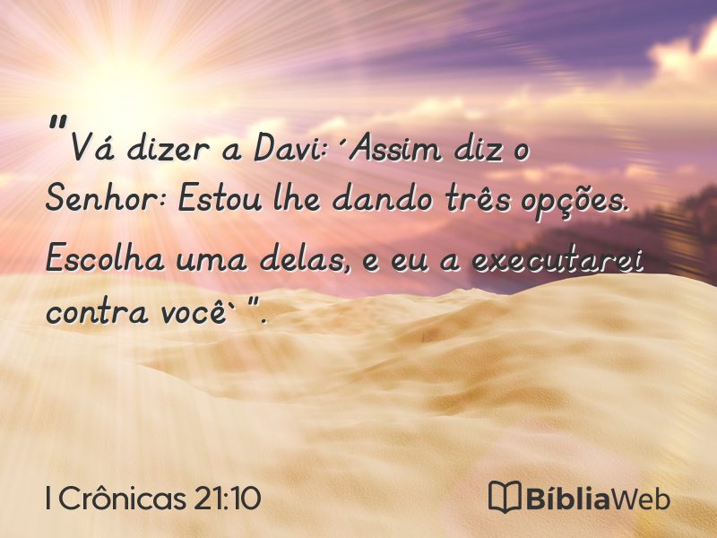 I Crônicas 21:10 em imagem para compartilhar