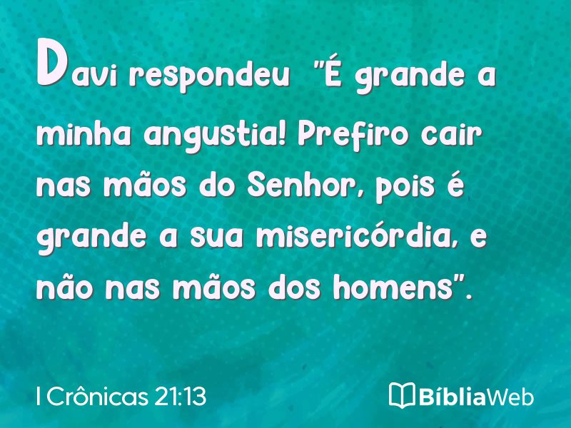 I Crônicas 21:13 em imagem para compartilhar