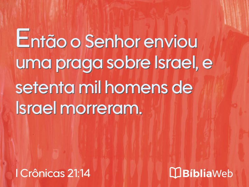 I Crônicas 21:14 em imagem para compartilhar