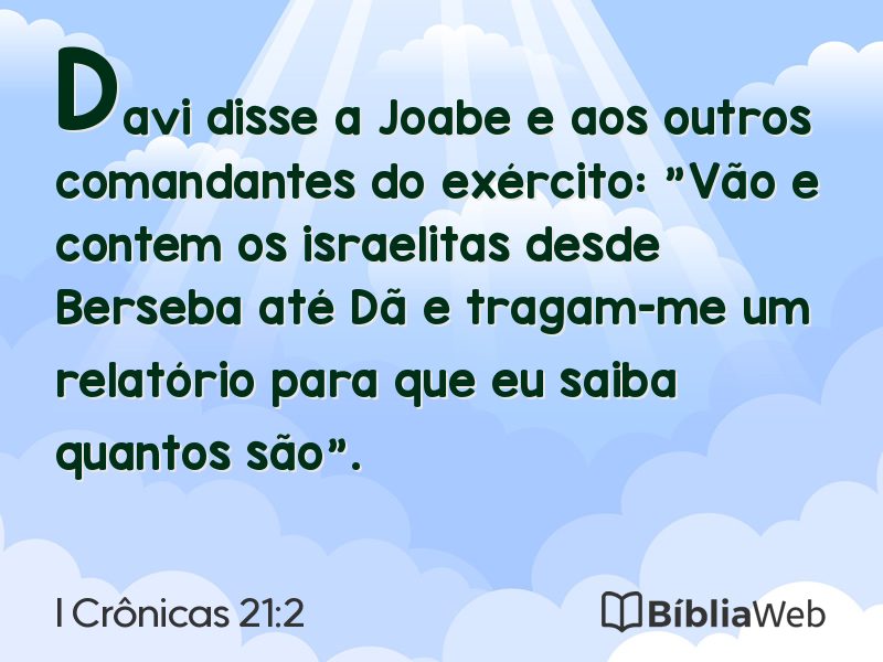 I Crônicas 21:2 em imagem para compartilhar