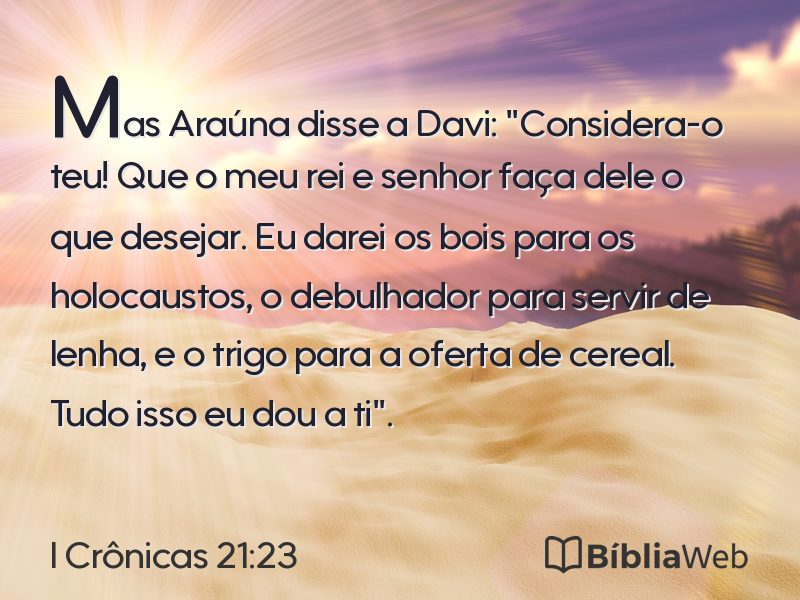 I Crônicas 21:23 em imagem para compartilhar