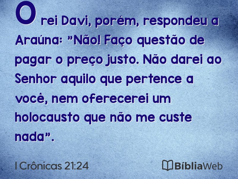 I Crônicas 21:24 em imagem para compartilhar