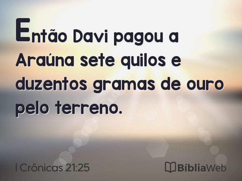 I Crônicas 21:25 em imagem para compartilhar