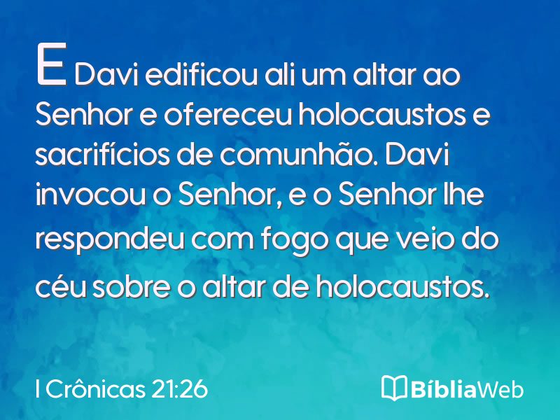 I Crônicas 21:26 em imagem para compartilhar