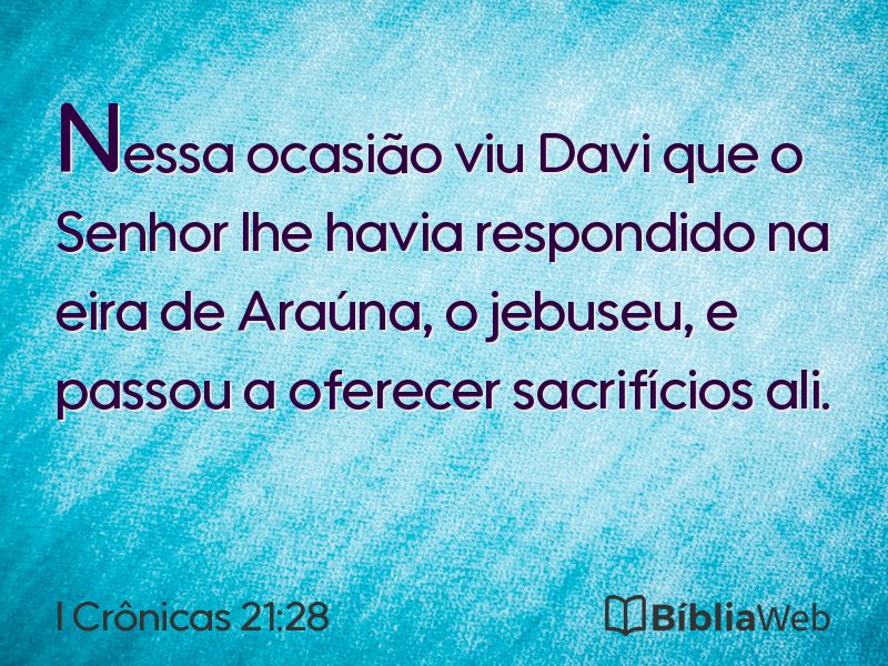I Crônicas 21:28 em imagem para compartilhar
