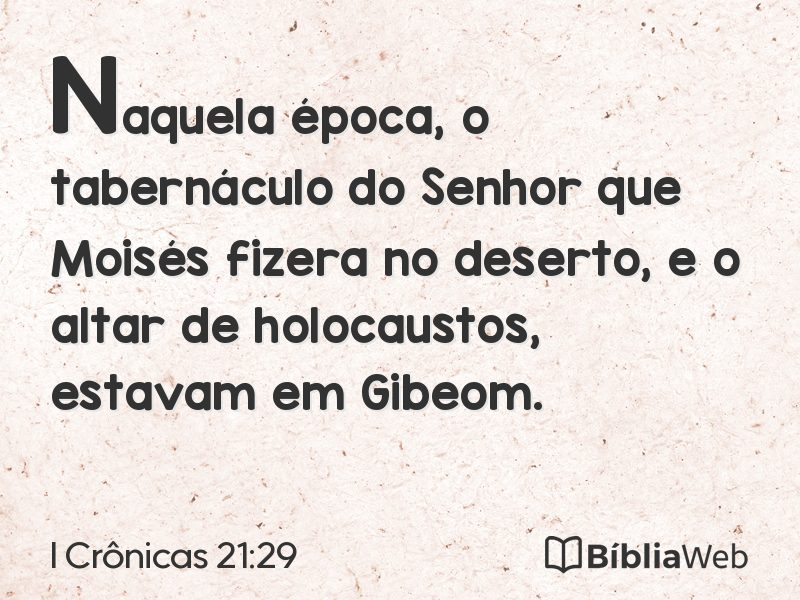 I Crônicas 21:29 em imagem para compartilhar