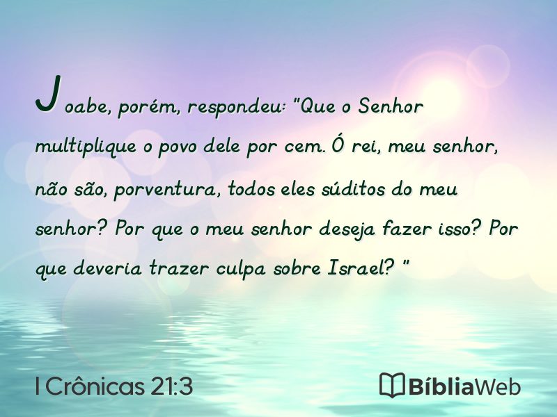 I Crônicas 21:3 em imagem para compartilhar