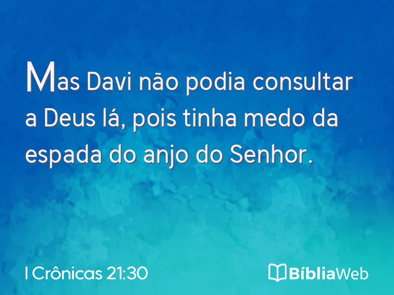 I Crônicas 21:30 em imagem para compartilhar