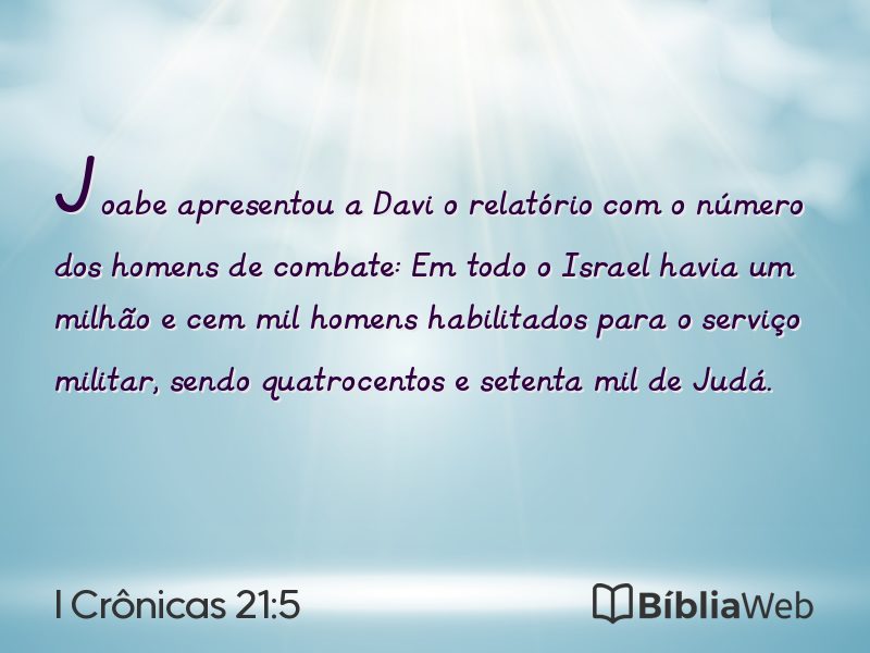 I Crônicas 21:5 em imagem para compartilhar