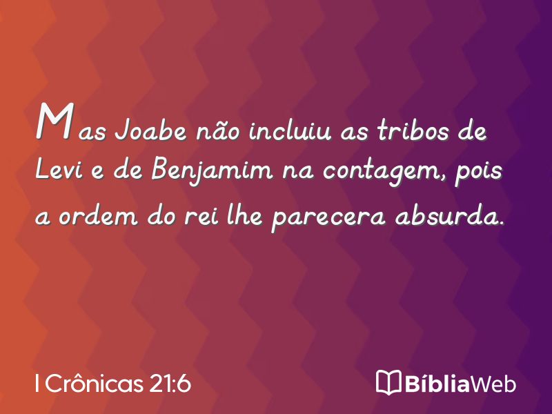 I Crônicas 21:6 em imagem para compartilhar