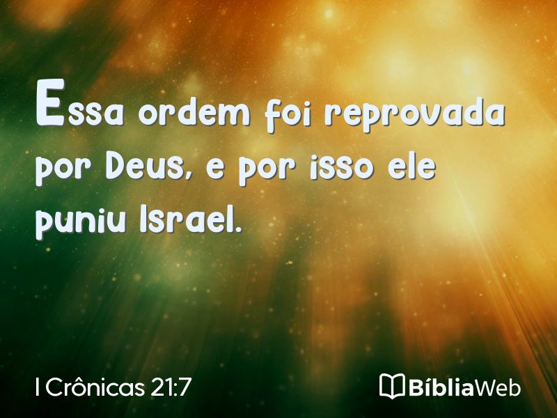 I Crônicas 21:7 em imagem para compartilhar