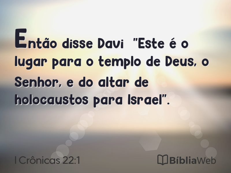 I Crônicas 22:1 em imagem para compartilhar