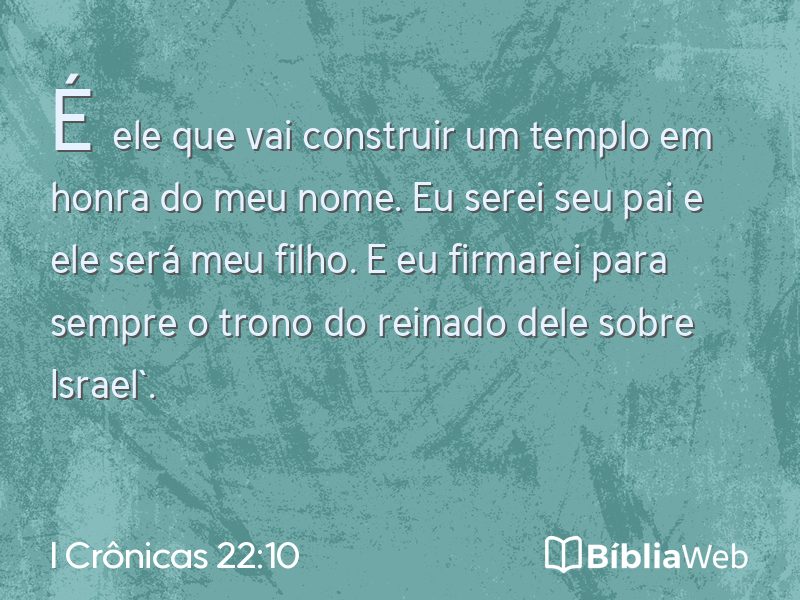 I Crônicas 22:10 em imagem para compartilhar