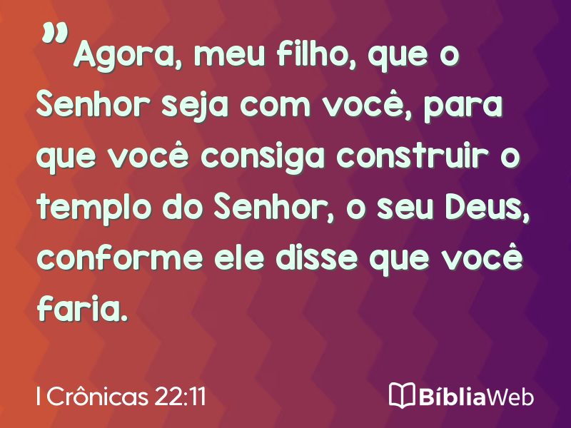 I Crônicas 22:11 em imagem para compartilhar