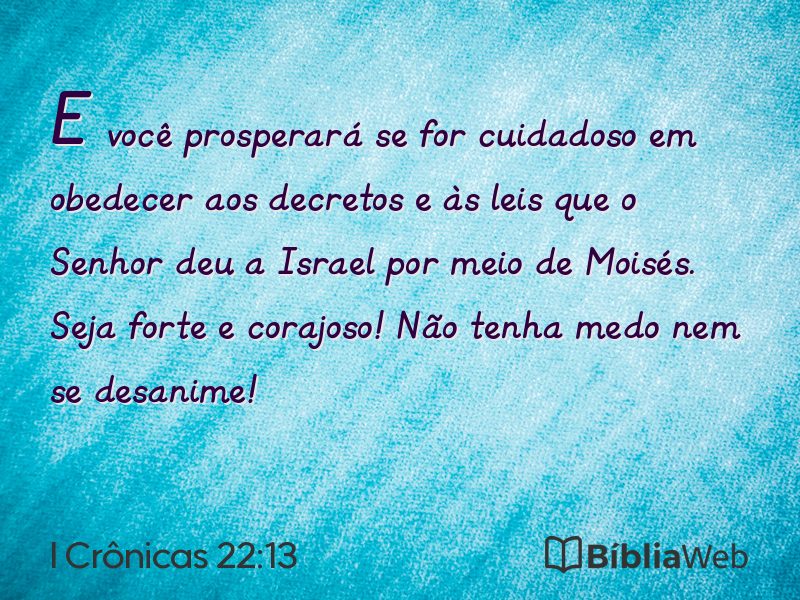 I Crônicas 22:13 em imagem para compartilhar