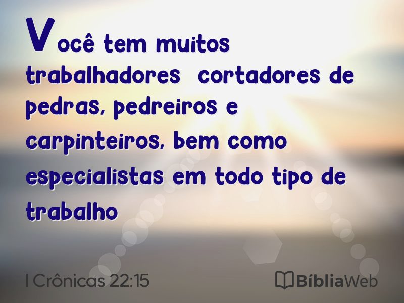 I Crônicas 22:15 em imagem para compartilhar