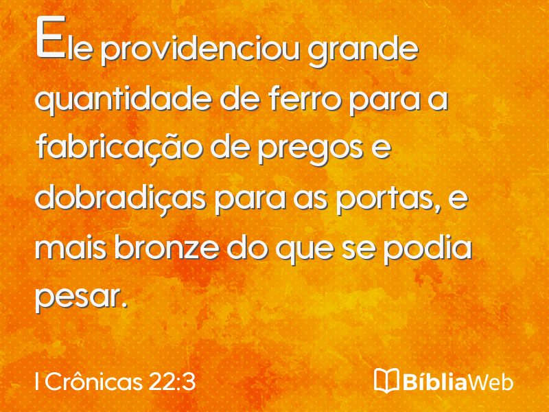 I Crônicas 22:3 em imagem para compartilhar