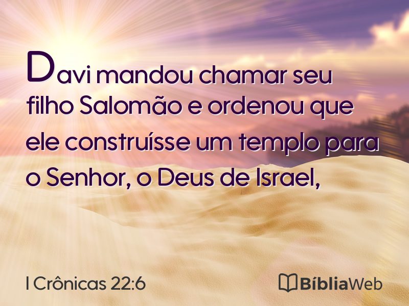 I Crônicas 22:6 em imagem para compartilhar