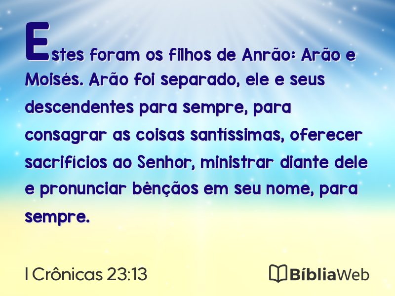 I Crônicas 23:13 em imagem para compartilhar