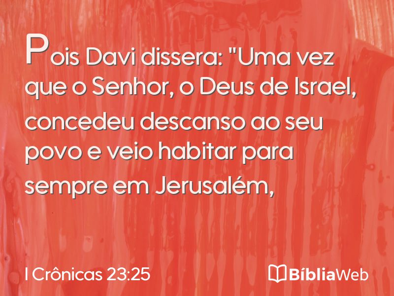 I Crônicas 23:25 em imagem para compartilhar