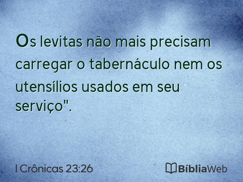 I Crônicas 23:26 em imagem para compartilhar