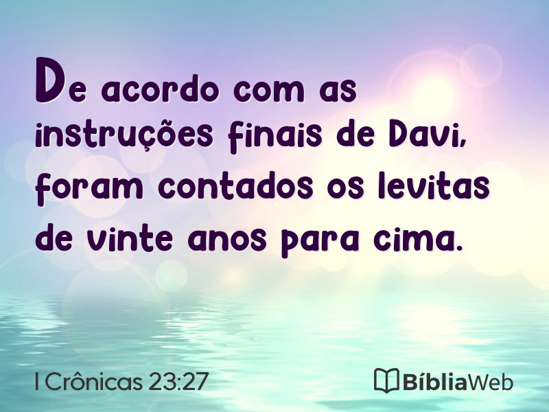 I Crônicas 23:27 em imagem para compartilhar