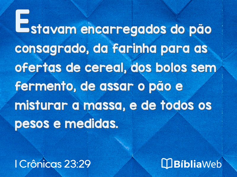 I Crônicas 23:29 em imagem para compartilhar