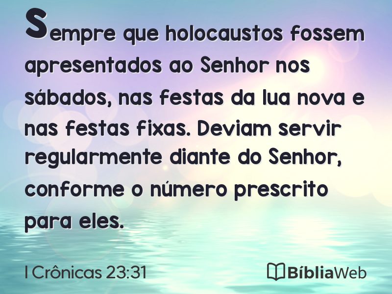 I Crônicas 23:31 em imagem para compartilhar