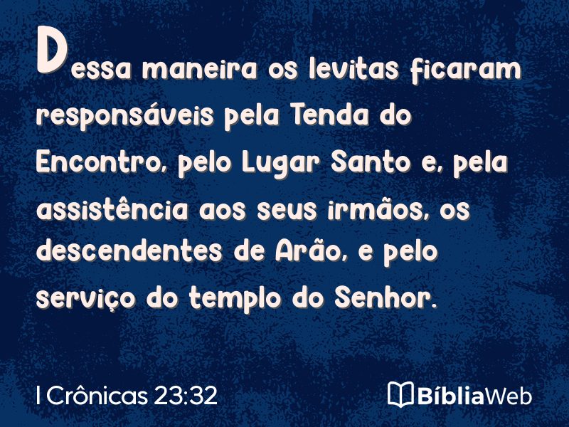 I Crônicas 23:32 em imagem para compartilhar